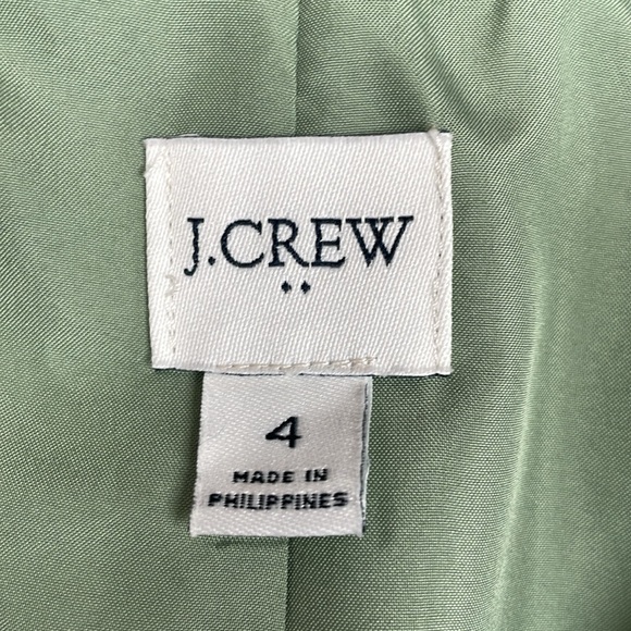 J. Crew Linen Blend Single Breasted Blazer Jacket Coastal Minimalist Green 4 - Picture 7 of 8